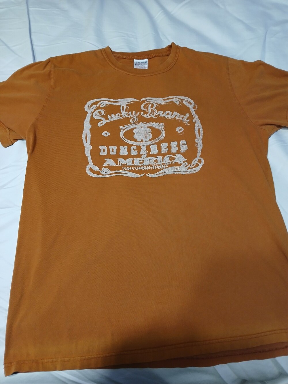 Vintage Lucky Brand Dungarees Size Large T-shirt -- Made In USA